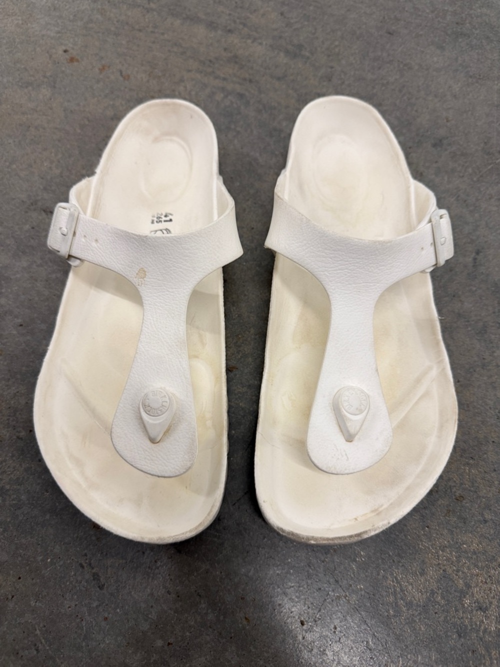 Birkenstock White T-Strap Toe-Post Sandals